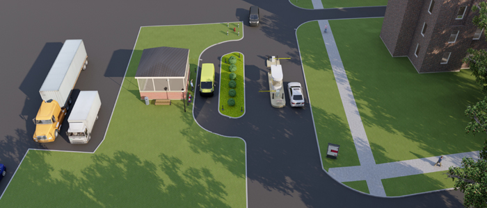 Main Entrance - Guard Shack and Security Office