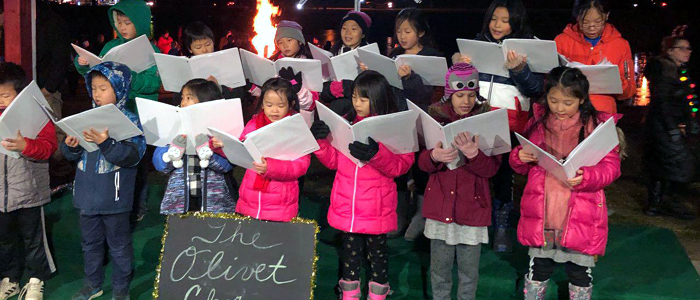 Olivet Academy Choir Performance at Town's Christmas Tree Lighting Event