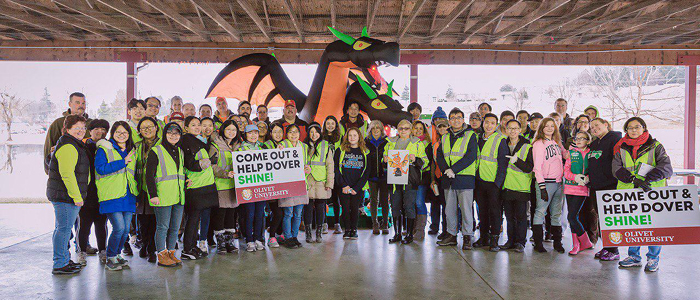 Dozens of Students Volunteer in Town Clean-up Activities